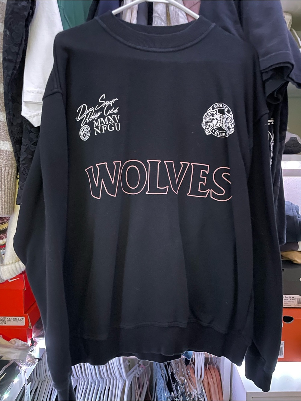 Darc Sport SHE Black WOLVES Graphic Sweatshirt